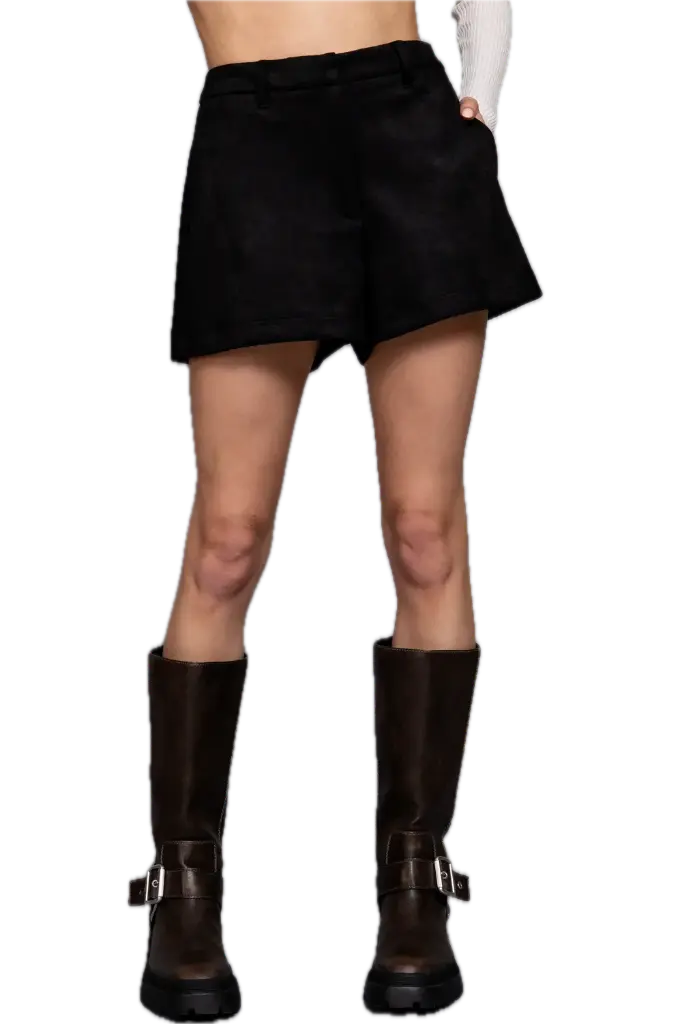 P14661 Faux Suede Shorts