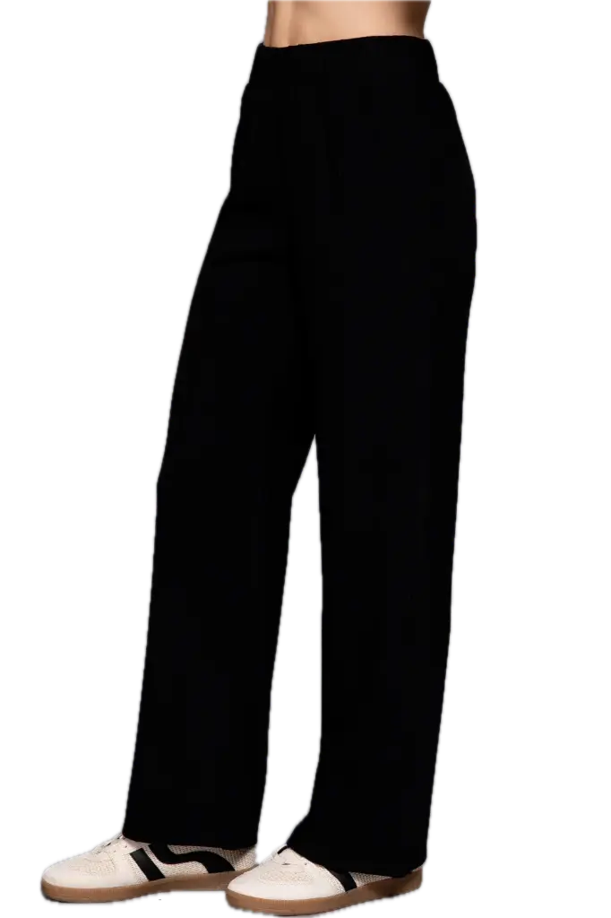 P14710 Elastic Waist Soft Knit Long Pants