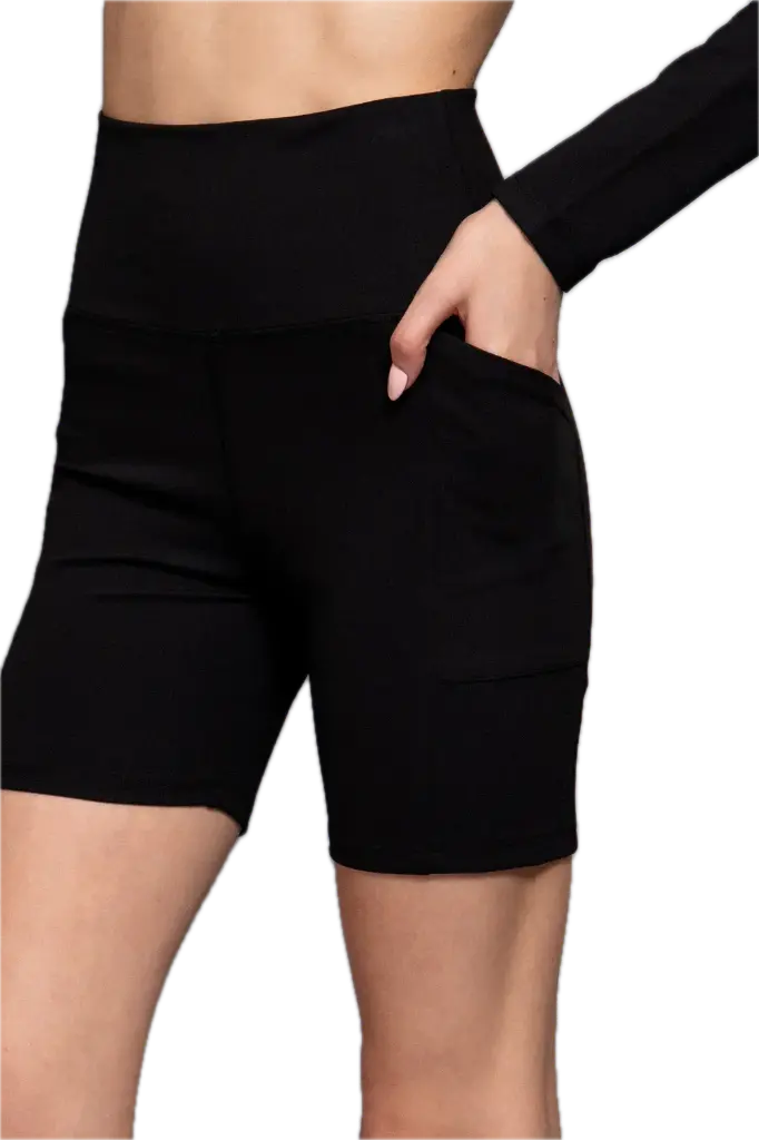 P14776 Waist Band Workout Bike Shorts