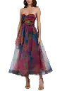 RVD5719 TULLE FLORAL PRINT MINI DRESS