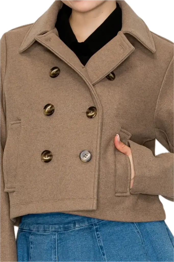 BJ07406 Front Button Collared Coat