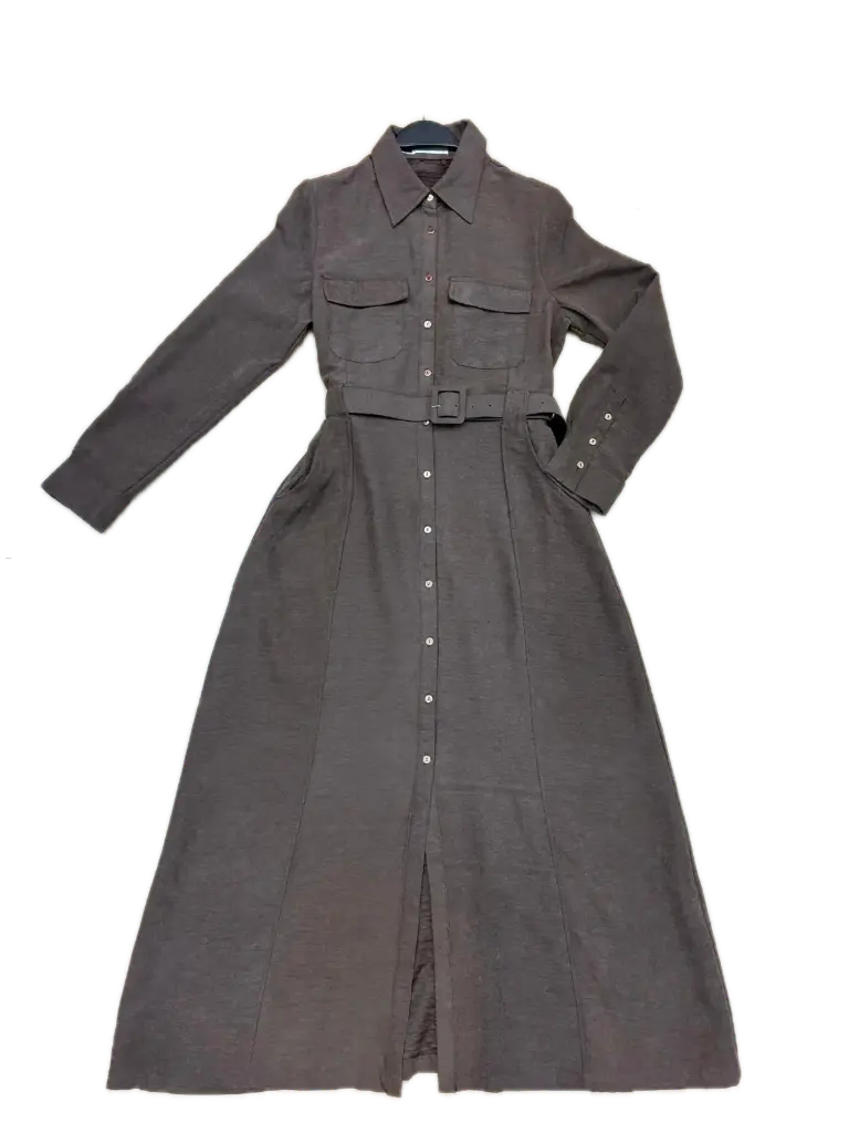 YK663 DRESS (S, Brown)