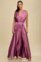 LD11539 SATIN PLEATED GOWN