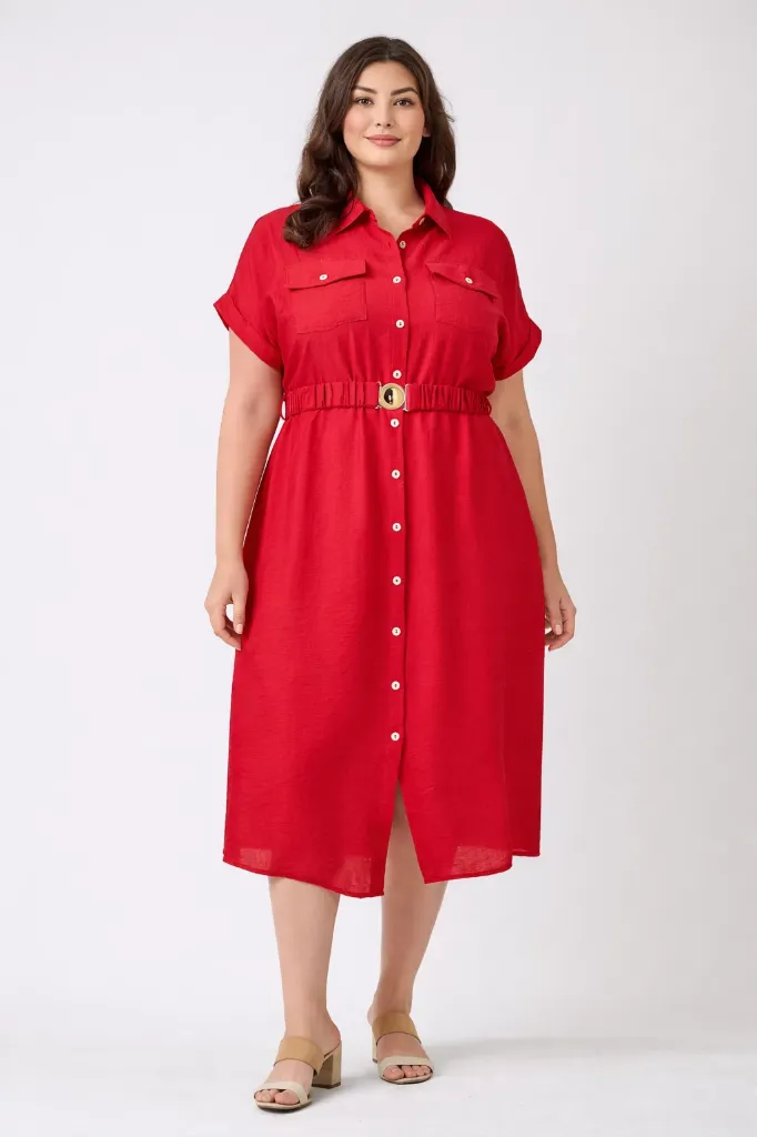 R275 Midi Button-front Dress (XL)