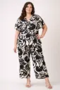R310 Plus Size Abstract Print Two-piece Set