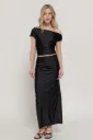 SET15163 ASYMMETRICAL NECKLINE TOP & LONG SKIRT SET