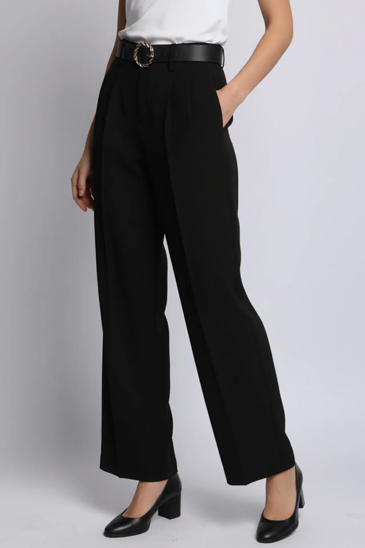 60159PL Pleated Wide-Leg Trousers