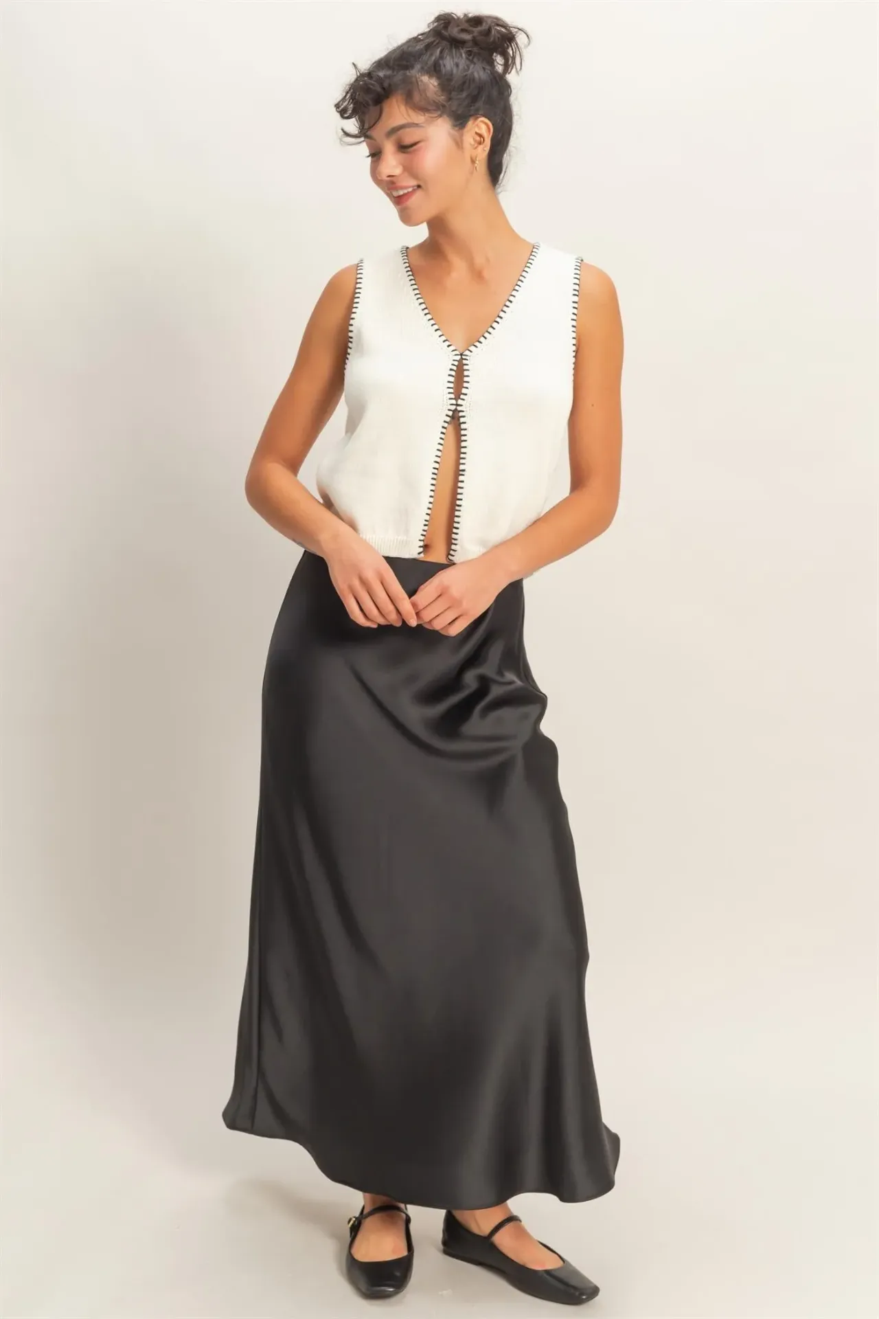 DZ26E274 Satin Maxi Skirt
