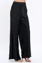 4596PT Stretch Satin Pants Elastic Waist And Pockets