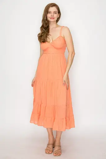 Back Cut-Out Smock Tiered Dress